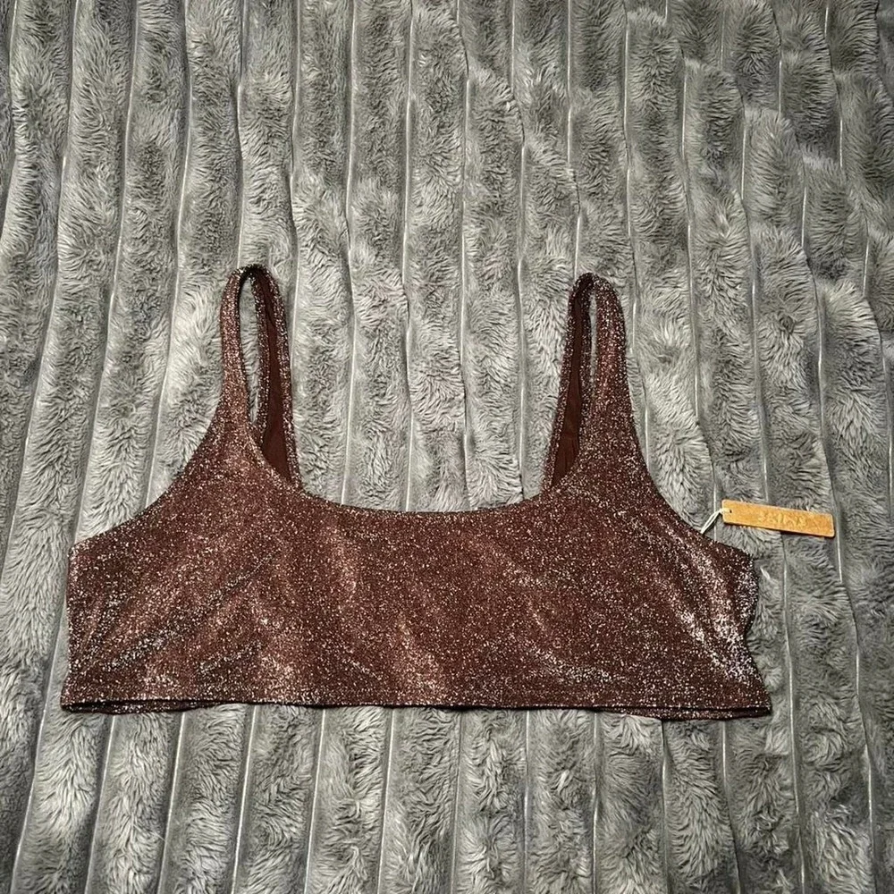 Size: 4X SKIMS Glitter Swim Tank Bikini Top
